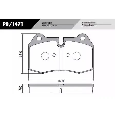 Тормозные колодки, дисковые, комплект FRAS-LE 2853195 7517 D639 PD/1471 21471 изображение 0