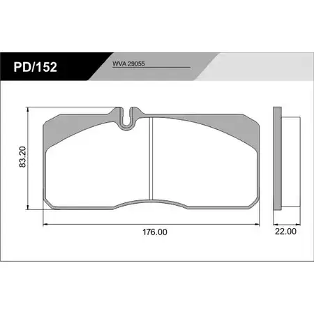 Тормозные колодки, дисковые, комплект FRAS-LE PD/152_CV Advanced 2853223 2 9055 P-152 изображение 0