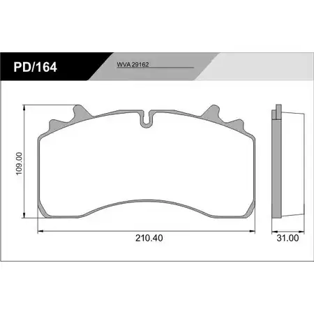 Тормозные колодки, дисковые, комплект FRAS-LE P-164 291 62 PD/164-K14_HD PRO 2853237 изображение 0