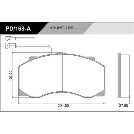 Тормозные колодки, дисковые, комплект FRAS-LE PD/168-A_CV Advanced 2853241 290 77 29092 изображение 0