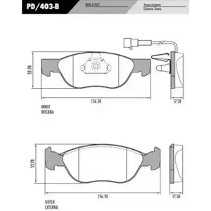 Тормозные колодки, дисковые, комплект FRAS-LE 2 1927 PD/403-B B3B85R 2853382 изображение 0