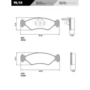 Тормозные колодки, дисковые, комплект FRAS-LE 2853487 21202 PD/55 8316 D1196 изображение 0