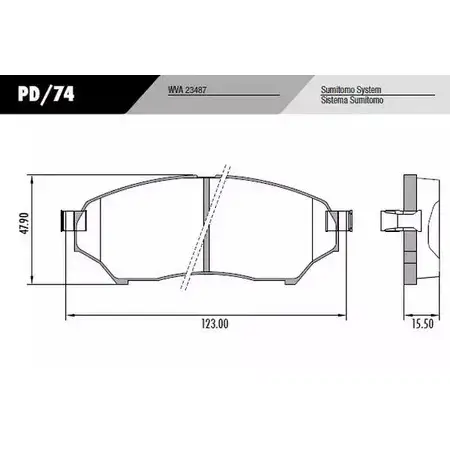 Тормозные колодки, дисковые, комплект FRAS-LE 2853578 PD/74 2 3487 7670D798
