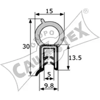 Уплотнитель двери CAUTEX NS8VIA 8 HYR7B 2853975 011003