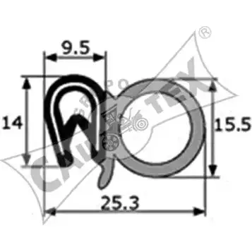 Уплотнитель двери CAUTEX 2853976 3 X3DYF 30C1L 011008