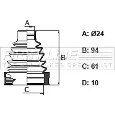 Пыльник шруса, ремкомплект FIRST LINE 2873103 5ZJ5H FCB6351 FOSNV 5B