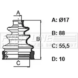 Пыльник шруса, ремкомплект FIRST LINE 2873116 FCB6365 PU03 6 ICK6XRF