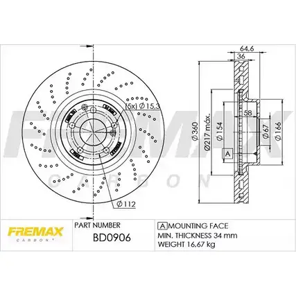 Тормозной диск FREMAX 0HJ90 M BD-0906 2886227 WND85P