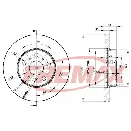 Тормозной диск FREMAX BD-2090 PSV0F 16 MSYF5B 2886428 изображение 0