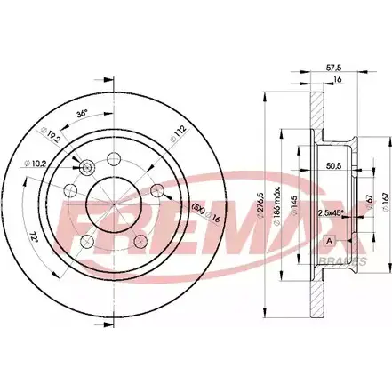Тормозной диск FREMAX ZAKD P 2886622 BD-3115 3TEZHK изображение 0