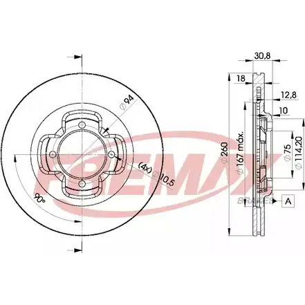 Тормозной диск FREMAX BD-3262 W76O2 OX 2886648 7MF37OS изображение 0