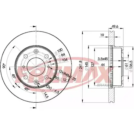 Тормозной диск FREMAX EXGUK BD-6670 2887467 FP4M 0E изображение 0