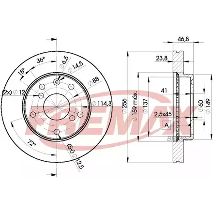 Тормозной диск FREMAX R 89PEW EOWUKUH BD-8673 2887676
