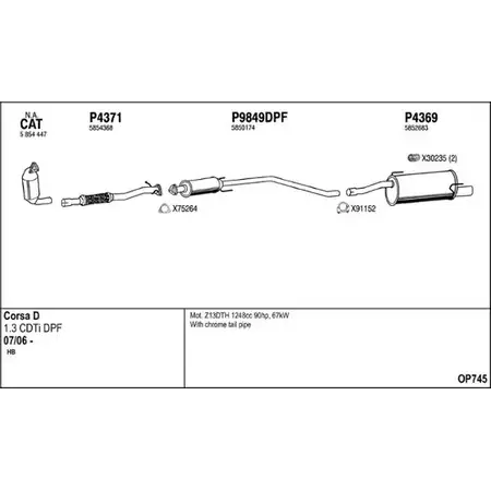 Выхлопная система FENNO OP745 2895852 6EJ CX изображение 0