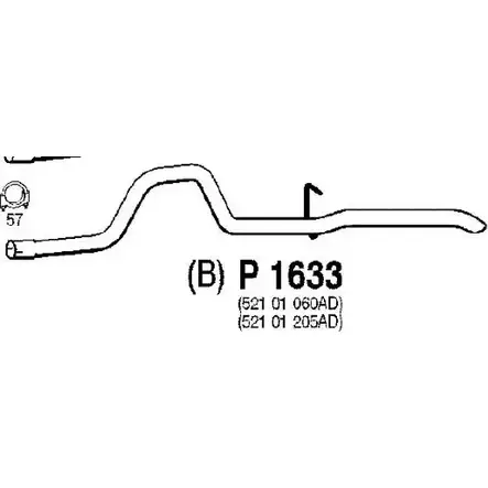 Выхлопная труба глушителя FENNO 2896359 6438013016338 L XS01N6 P1633