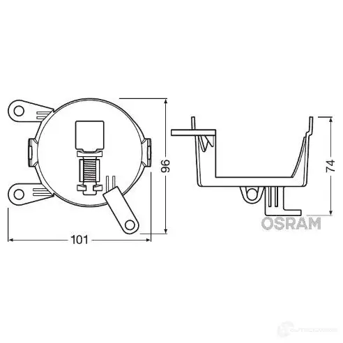 Кронштейн крепления противотуманной фары, птф OSRAM 813561 4052899274457 fog103201vwm CIZ1 M9 - Изображение 1