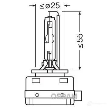 Лампа ксеноновая D3R XENARC ORIGINAL 35 Вт 42 В 4300K OSRAM 812518 8AUBHR D3 R 66350 - Изображение 1