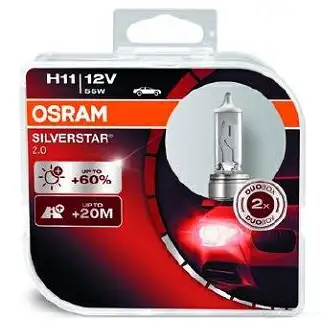 Лампа галогеновая H11 SILVERSTAR 2.0 + 60% 55 Вт 12 В OSRAM 811956 64211SV2HCB CBNKVA H1 1 изображение 2