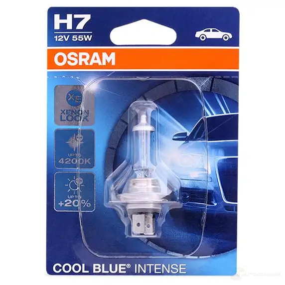 Лампа галогеновая H7 COOL BLUE INTENSE 55 Вт 12 В 4200K OSRAM 4008321651563 811616 DFIW J2 64210CBI01B изображение 1