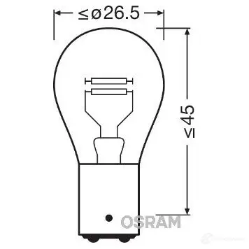 Лампа P21/5W ORIGINAL 21/5 Вт 12 В OSRAM 7528 813019 RUGAX P21 /5W изображение 4