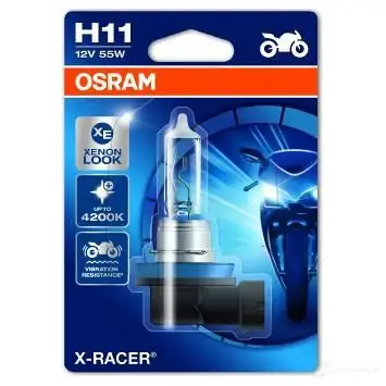 Лампа галогеновая H11 X-RACER MOTO 55 Вт 12 В OSRAM 64211XR01B PNLJ3B3 H1 1 811996 изображение 1