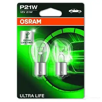 Лампа P21W ULTRA LIFE 21 Вт 12 В OSRAM P9CDGET 7506ULT02B P2 1W 812845 изображение 1