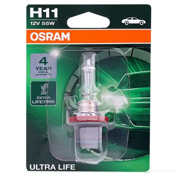 Лампа галогеновая H11 ULTRA LIFE 55 Вт 12 В 3000-4000K OSRAM 64211ULT01B 811976 IMES0OX H 11 изображение 1