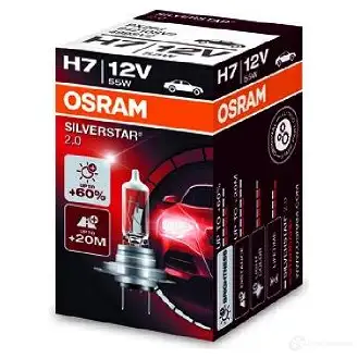 Лампа галогеновая H7 SILVERSTAR +60% 55 Вт 12 В 3000-4000K OSRAM B1 VRT 811766 4008321786685 64210SV2 изображение 2