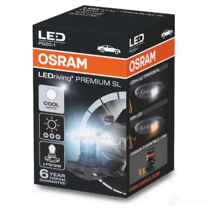 Лампа светодиодная PS19W LEDRIVING PREMIUM 3 Вт 12 В 6000K OSRAM XR 7A3E 5301CW 1439693635 изображение 0