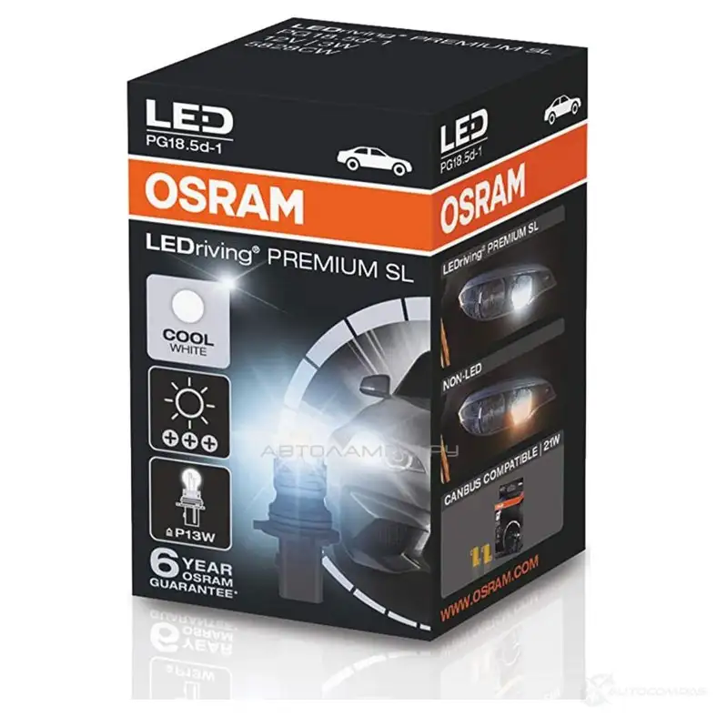 Лампа светодиодная P13W LEDRIVING PREMIUM 3 Вт 12 В 6000K OSRAM YXYF F 1439693643 5828CW изображение 0