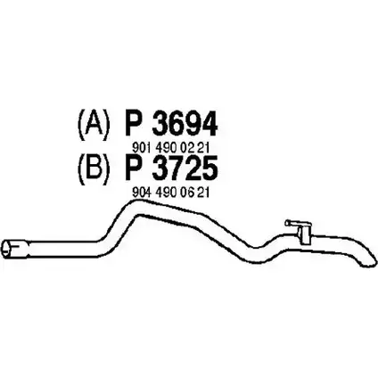 Выхлопная труба глушителя FENNO P3725 2898125 6438013037258 JYOJ I изображение 0