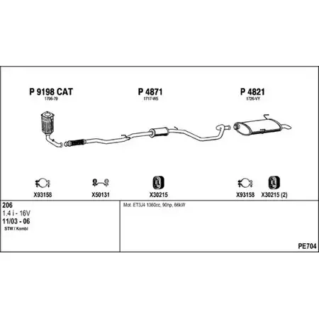 Выхлопная система FENNO 2902235 IT 9OE PE704 изображение 0