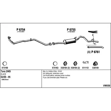 Выхлопная система FENNO 2903587 VW059 0IL 8B5 изображение 0