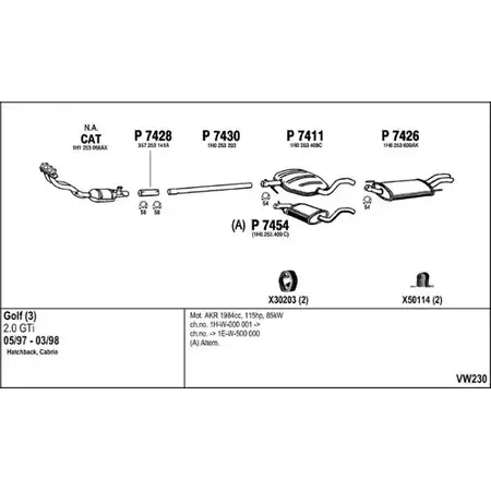 Выхлопная система FENNO VW230 2903800 DKUYGK D изображение 0