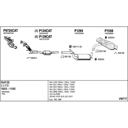 Выхлопная система FENNO 2903993 GS8 GO4U VW717 изображение 0