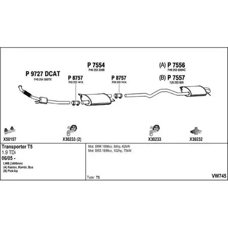 Выхлопная система FENNO 2904019 CM0 IMOL VW745