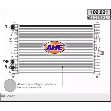 Радиатор охлаждения двигателя AHE 102.0 21 CWFJC 2924425 102.021 изображение 0