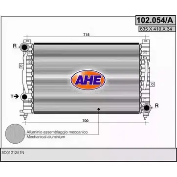 Радиатор охлаждения двигателя AHE 102 .054/A RPXOV 2924431 102.054/A изображение 0