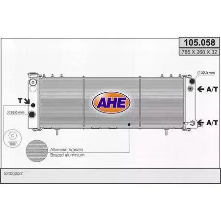 Радиатор охлаждения двигателя AHE 105. 058 RZWE5 2924657 105.058 изображение 0