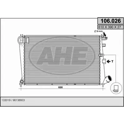 Радиатор охлаждения двигателя AHE 2924670 106.0 26 106.026 Z9N2HJ7 изображение 0