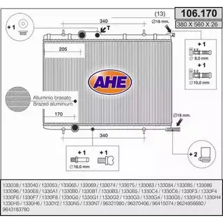Радиатор охлаждения двигателя AHE 106.1 70 2924742 106.170 ANONDAU изображение 0