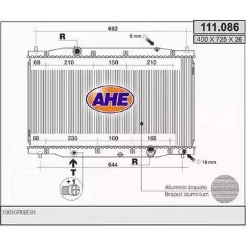 Радиатор охлаждения двигателя AHE OHSKCKI 2925150 111.08 6 111.086