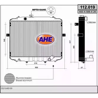 Радиатор охлаждения двигателя AHE IC3IUB 2925162 1 12.019 112.019 изображение 0