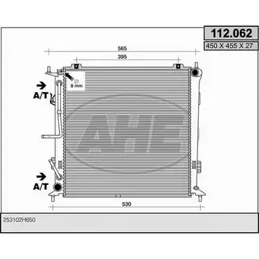 Радиатор охлаждения двигателя AHE O20ZGEF 2925191 112.062 11 2.062 изображение 0