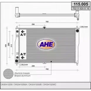 Радиатор охлаждения двигателя AHE ECFAH 2925271 115. 005 115.005 изображение 0