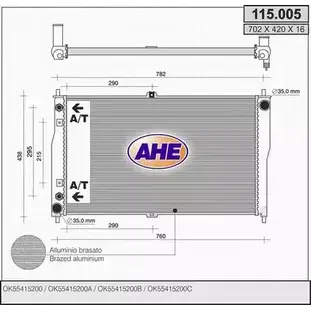 Радиатор охлаждения двигателя AHE ECFAH 2925271 115. 005 115.005