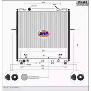 Радиатор охлаждения двигателя AHE 115.051 IFI34 2925296 115.05 1 изображение 0