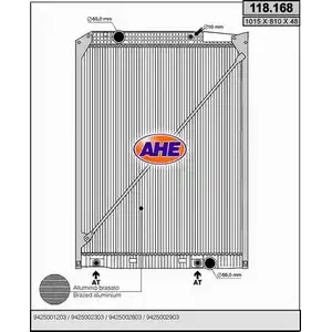 Радиатор охлаждения двигателя AHE 118. 168 118.168 2925419 1M7L2WT изображение 0