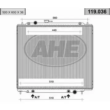 Радиатор охлаждения двигателя AHE 2925457 119.0 36 119.036 ZJF5Y3 изображение 0