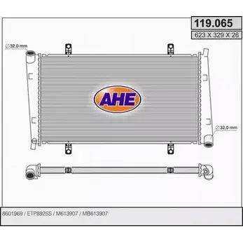 Радиатор охлаждения двигателя AHE 2925463 11 9.065 119.065 GTWR8J6